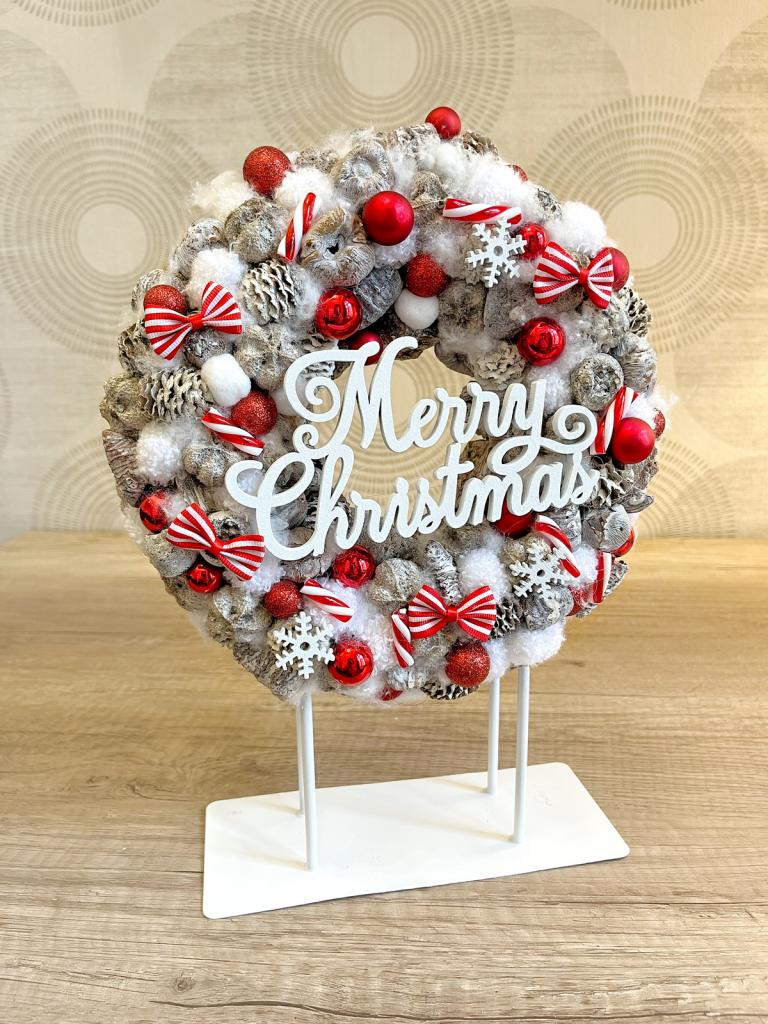 Merry Christmas kopogtató, piros színű 1