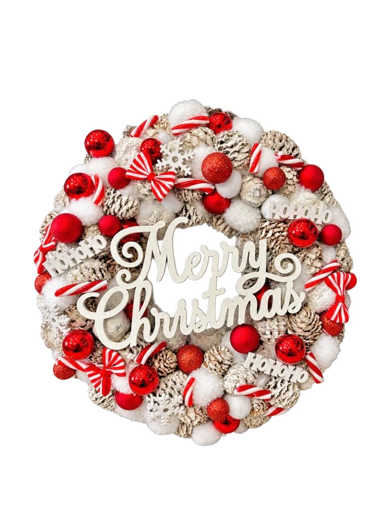 Merry Christmas kopogtató, piros színű 1