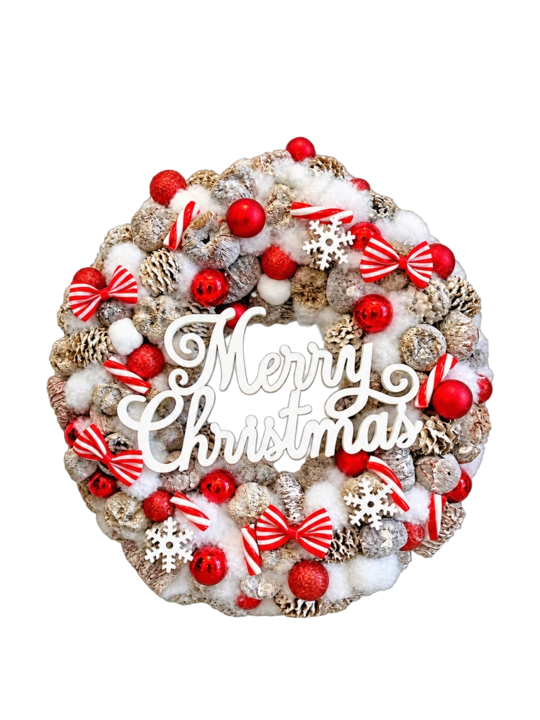 Merry Christmas kopogtató, piros színű 1