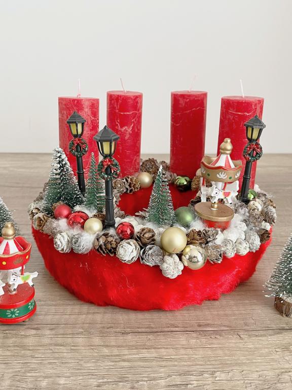 Körhintás adventi koszorú