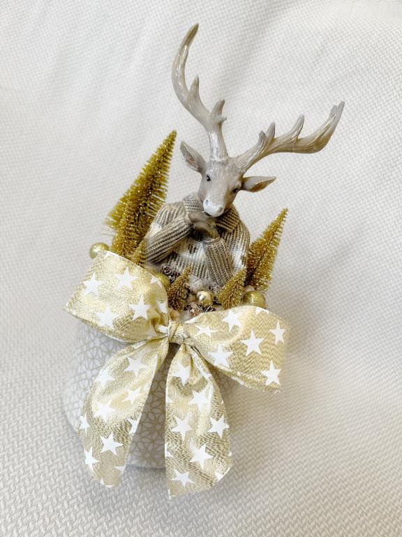 Adventi asztaldísz szarvassal, 27cm