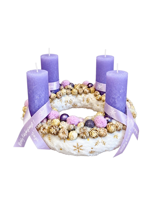 Lila adventi koszorú