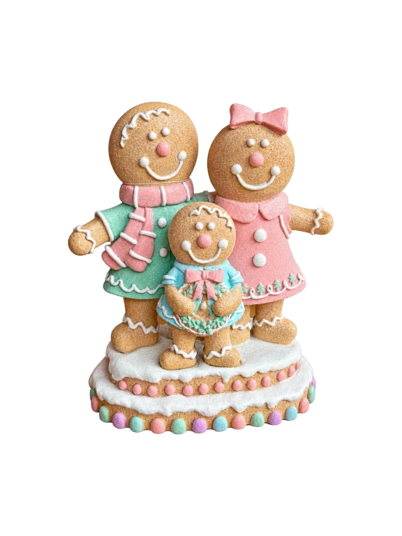 Pasztell mézeskalács család 26cm
