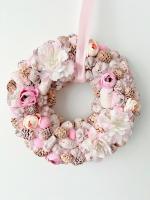Pink virágos kopogtató, 24cm 1