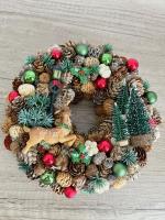 Őz az erdőben adventi kopogató, 24cm 1