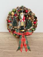 Diotörős, masnis adventi kopogtató, 24cm 1