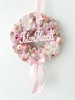 Isten hozott feliratú ajtódísz masnival, 24cm 2