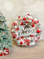 Merry Christmas kopogtató, piros színű 8