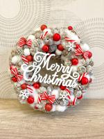 Merry Christmas kopogtató, piros színű 9