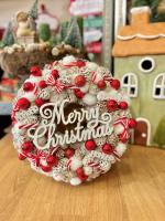 Merry Christmas kopogtató, piros színű 10