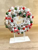 Merry Christmas kopogtató, piros zöld színű 7