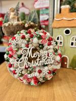 Merry Christmas kopogtató, piros zöld színű 9