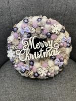 Merry Christmas kopogtató, lila színű 5