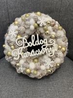 Boldog karácsonyt kopogtató, arany színű, 24cm 7