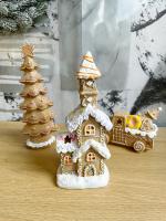 Mézeskalács templom Led-es 9x23,5cm világítós 5