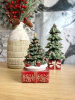 Karácsonyfa ajándékdobozon zenélő forog 19cm 5