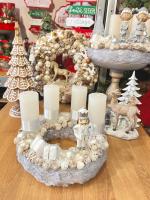 Fehér-ezüst adventi koszorú 12