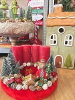Adventi koszorú diótörő macival, piros-zöld, 24cm 5