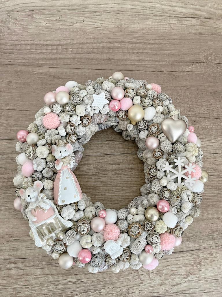 Adventi kopogtató egér királyi párral, 28cm 1