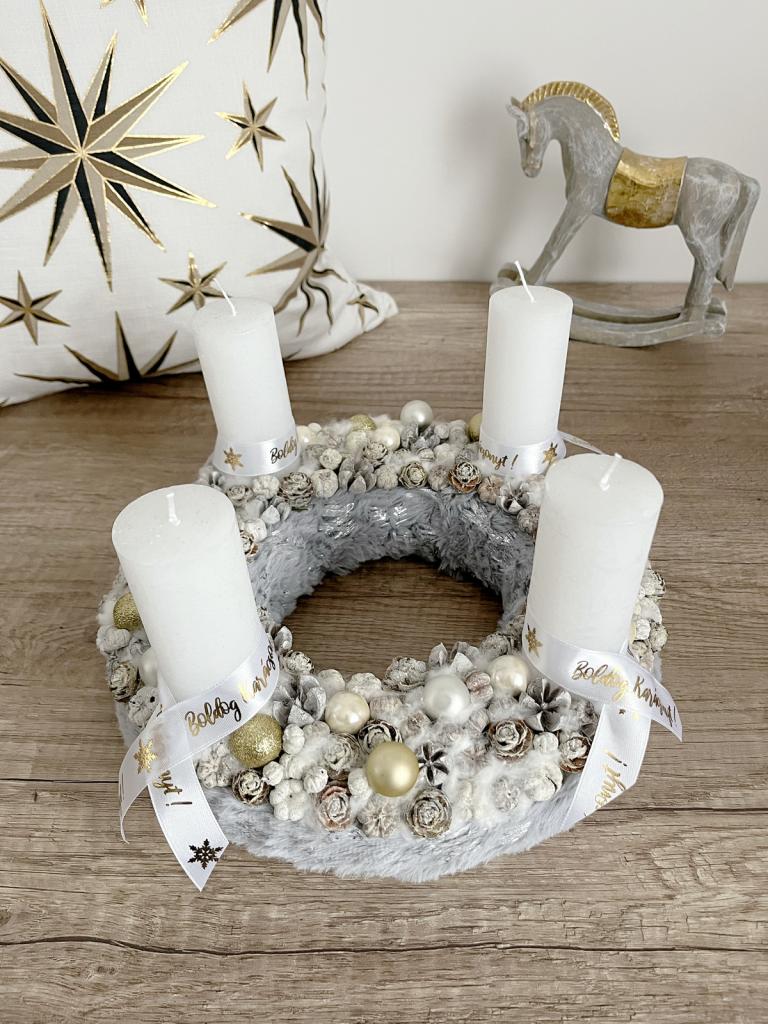 Arany-ezüst adventi koszorú 1