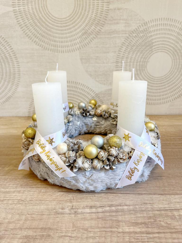 Arany-ezüst adventi koszorú 1