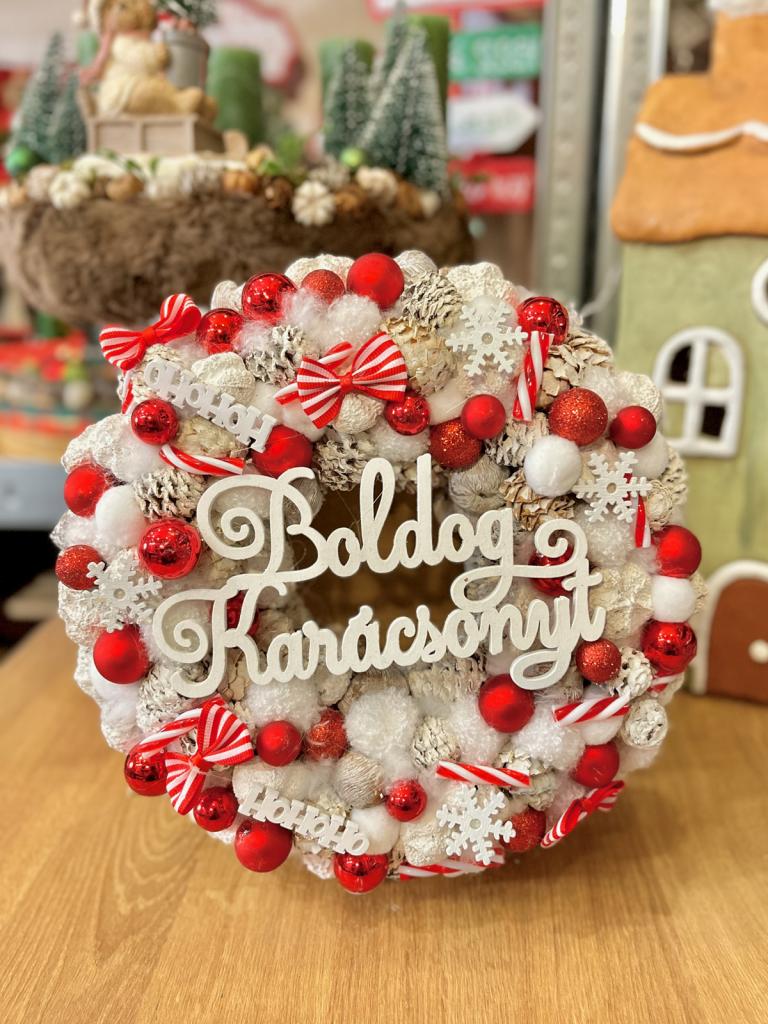 Boldog karácsonyt kopogtató, piros színű 1
