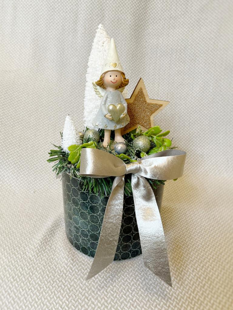 Angyal szívvel adventi asztaldísz, 27cm 1