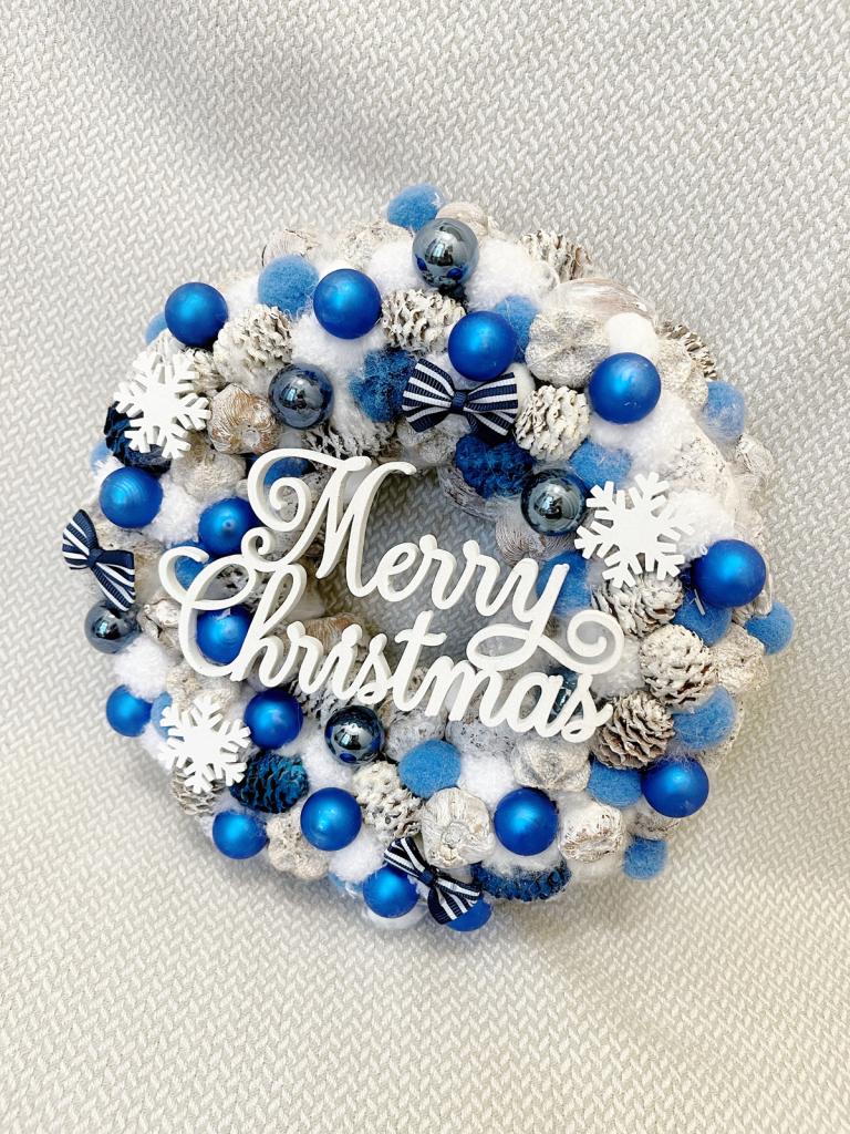 Merry Christmas kopogtató, kék színű 1