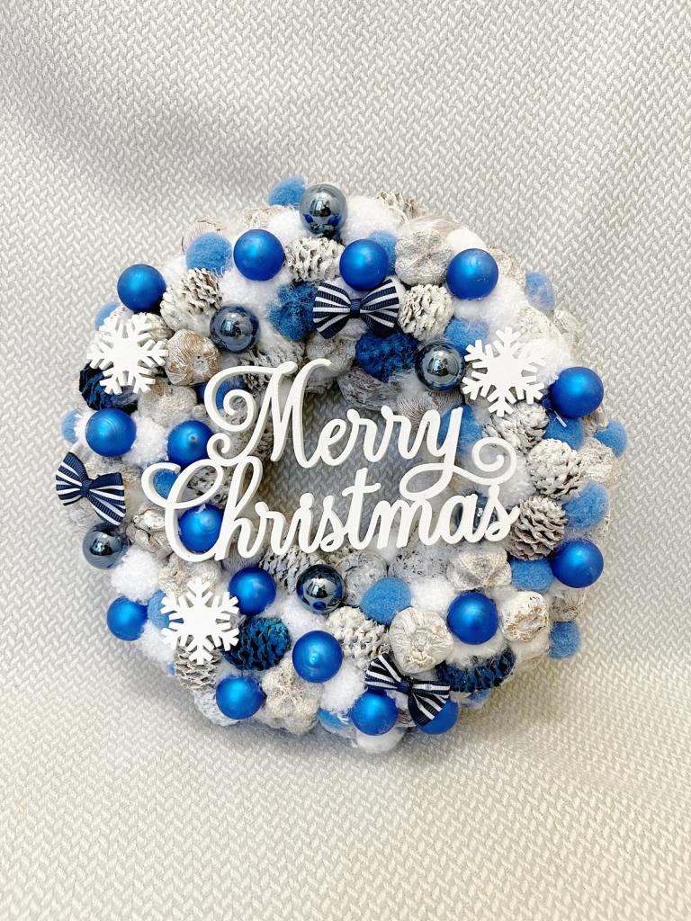 Merry Christmas kopogtató, kék színű 1