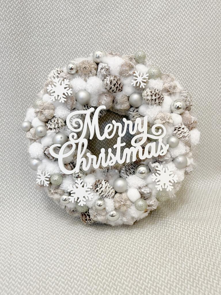 Merry christmas kopogtató, ezüst színű 1
