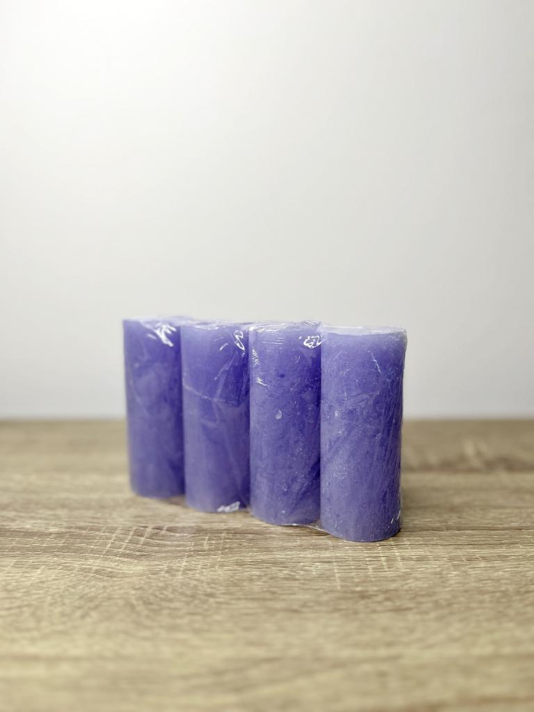 Rusztikus henger gyertya milka lila 1
