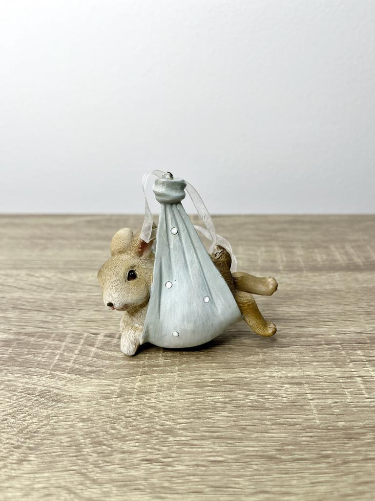 Kék felfüggeszthető dekor nyulacska 8cm 1