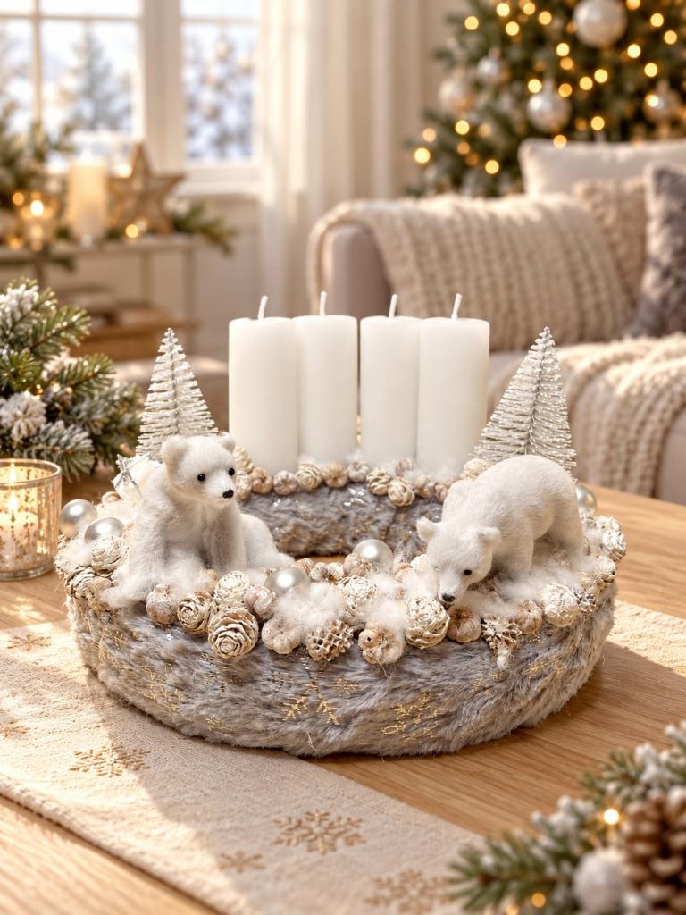 Adventi koszorú jegesmedvével 2 1