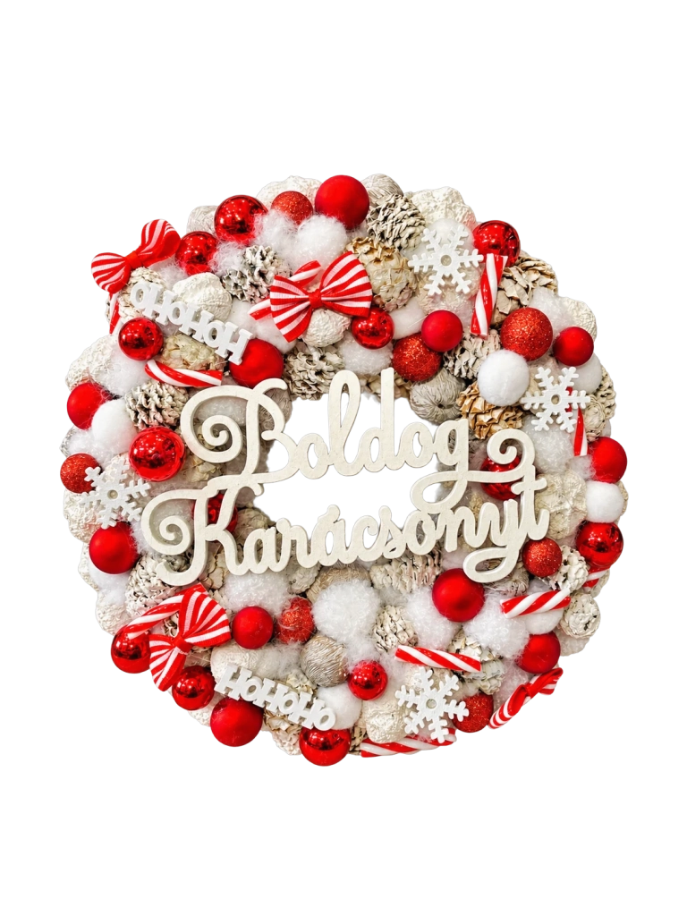 Boldog karácsonyt kopogtató, piros színű 1