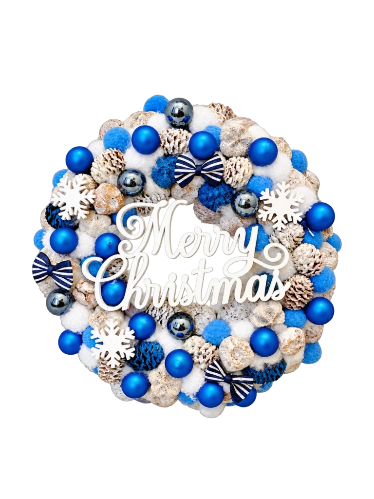 Merry Christmas kopogtató, kék színű 1