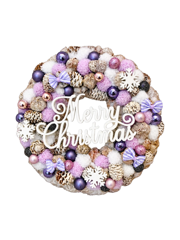 Merry Christmas kopogtató, lila színű 1