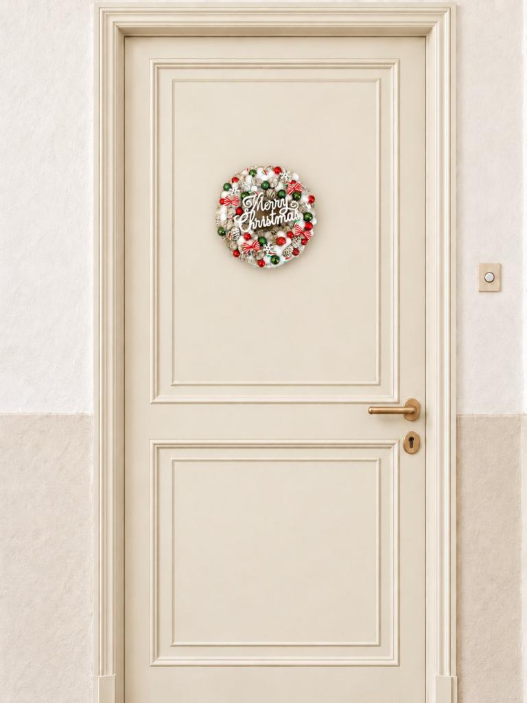 Merry Christmas kopogtató, piros zöld színű 1