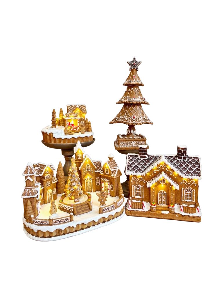 Mézeskalács házikó LED világítással 25x14,5x21,5cm 1
