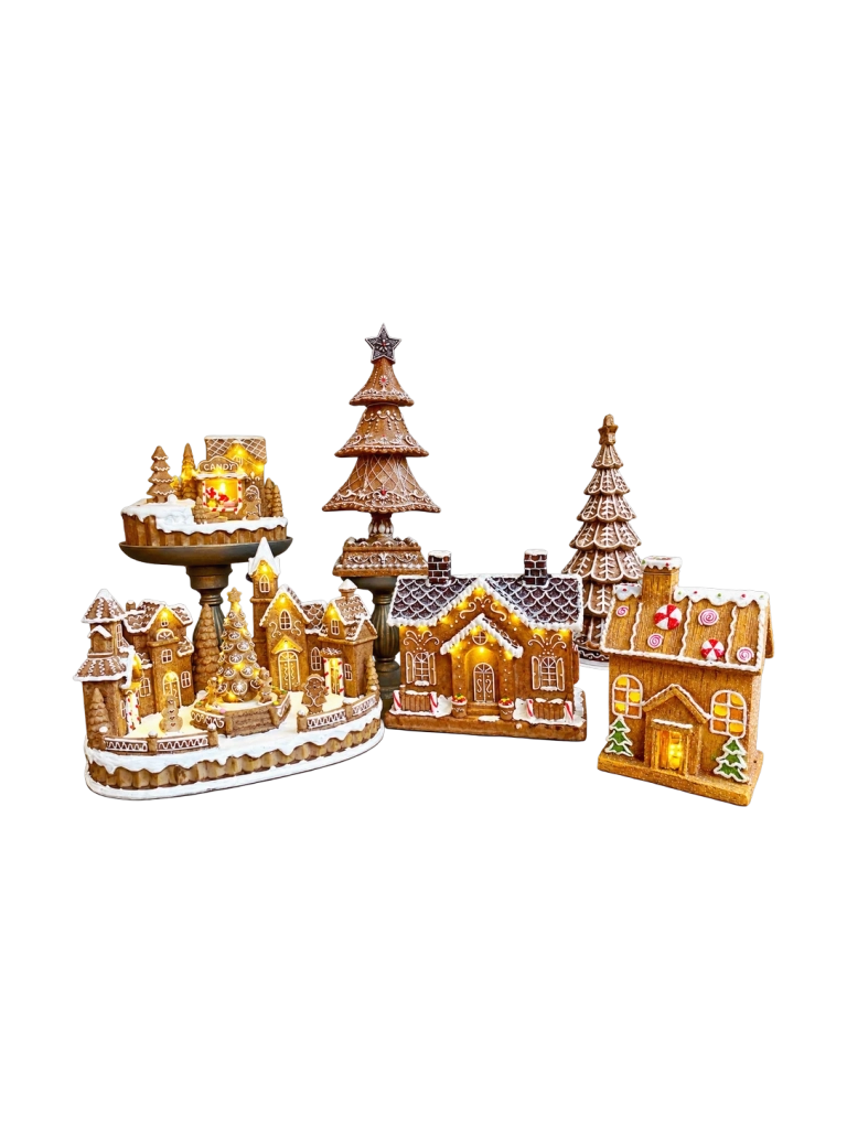 Mézeskalács házikó LED világítással 25x14,5x21,5cm 1