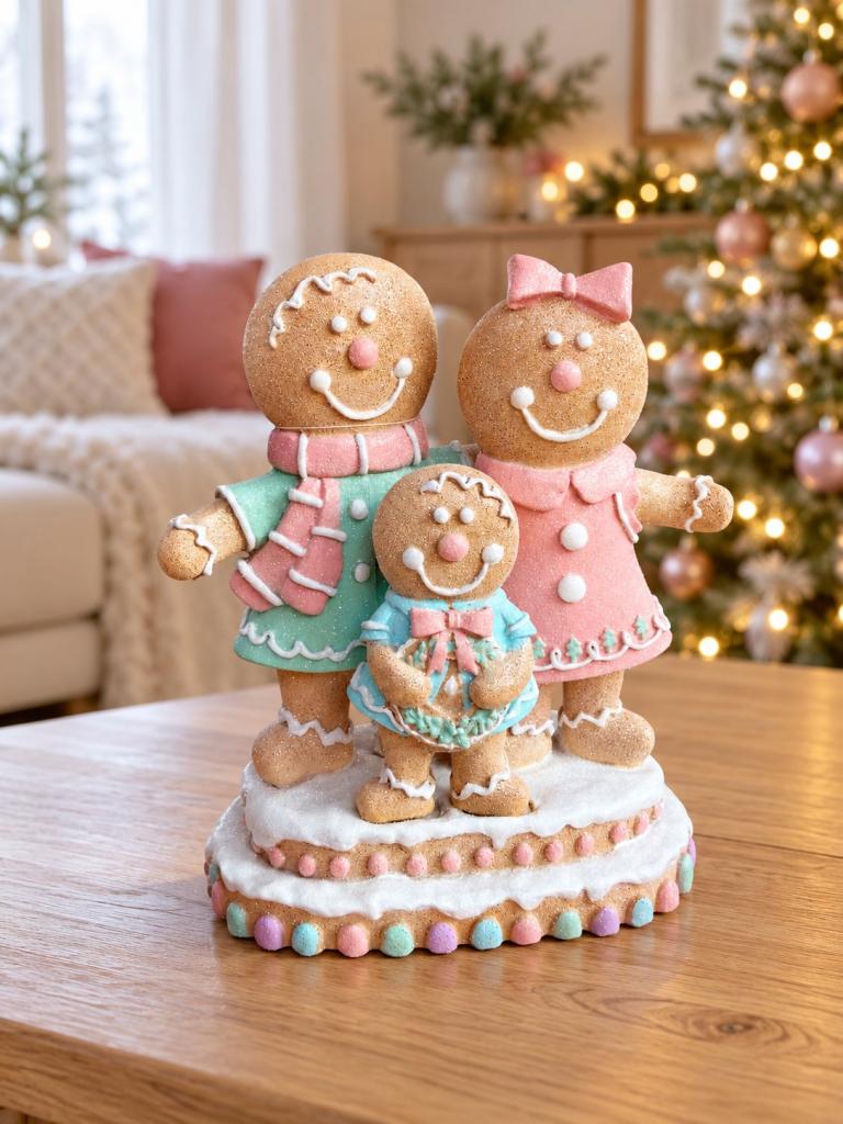 Pasztell mézeskalács család 26cm 1