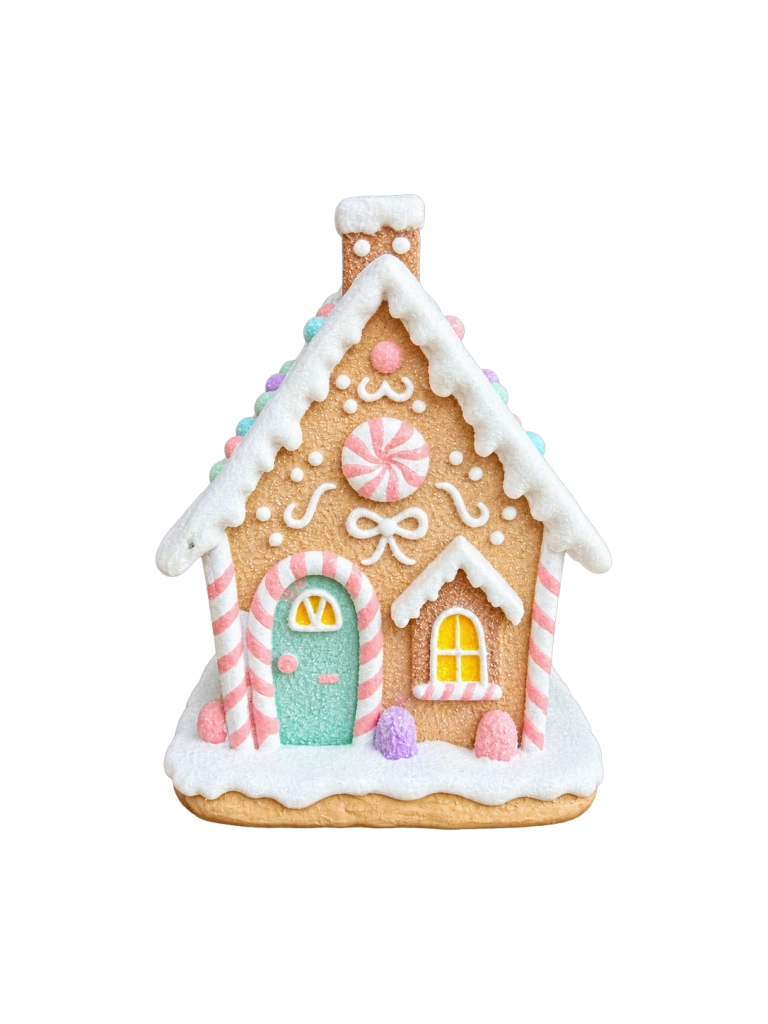 Pasztell mézeskalács házikó 18cm 1