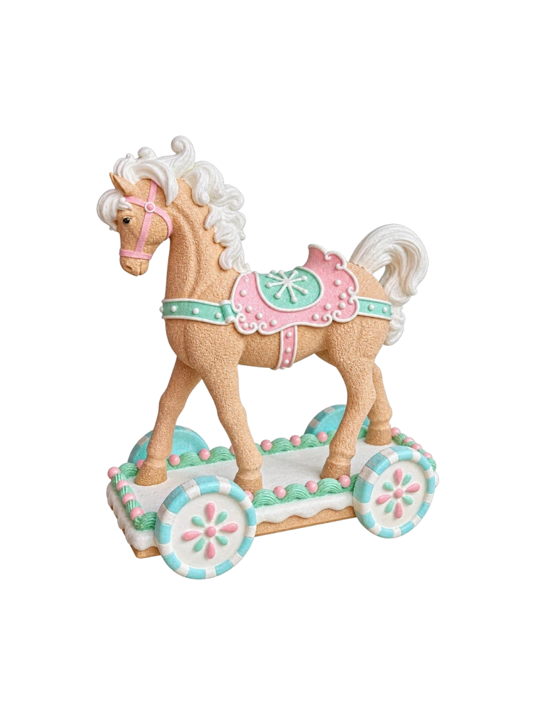 Pasztell mézeskalács hintaló 34cm 1