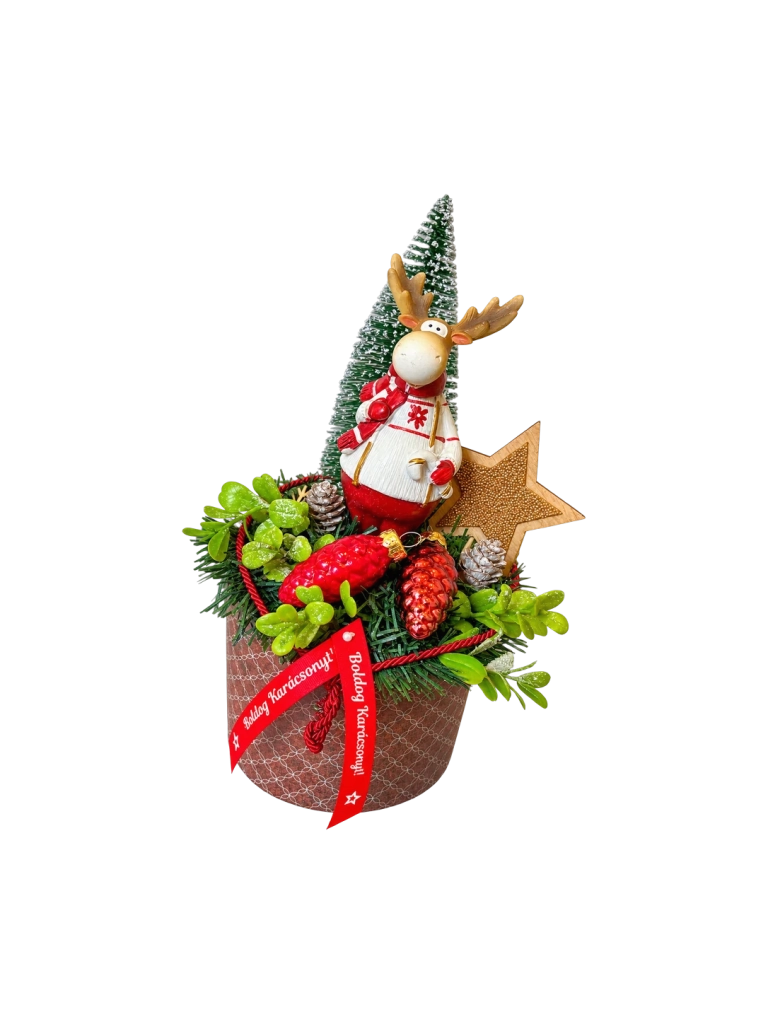 Rénszarvasos adventi asztaldísz, 30cm 1