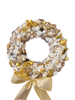 Adventi kopogtató diótörővel és vonattal, fehér-arany, 34cm 1