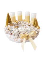Adventi koszorú arany-fehér vonattal 1