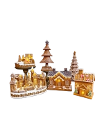 Mézeskalács házikó LED világítással 25x14,5x21,5cm 6