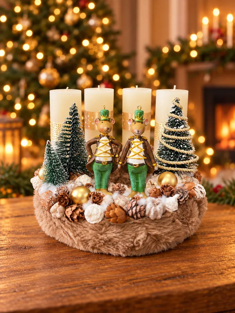 Erdei mese: zöld-barna adventi koszorúk